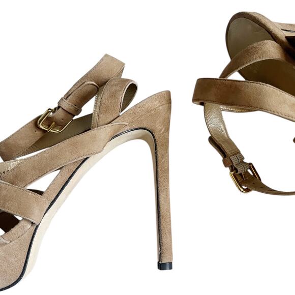 Stuart Weitzman NWOT The Soundtrack Sandal Heel Stiletto Size‎ 10 Suede - Picture 9 of 10